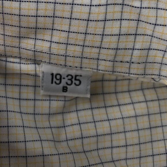 Gitman Gold Mens Dress Shirt Size 3XL 19 Neck Long Sleeve Button Down Checkered - Picture 8 of 12